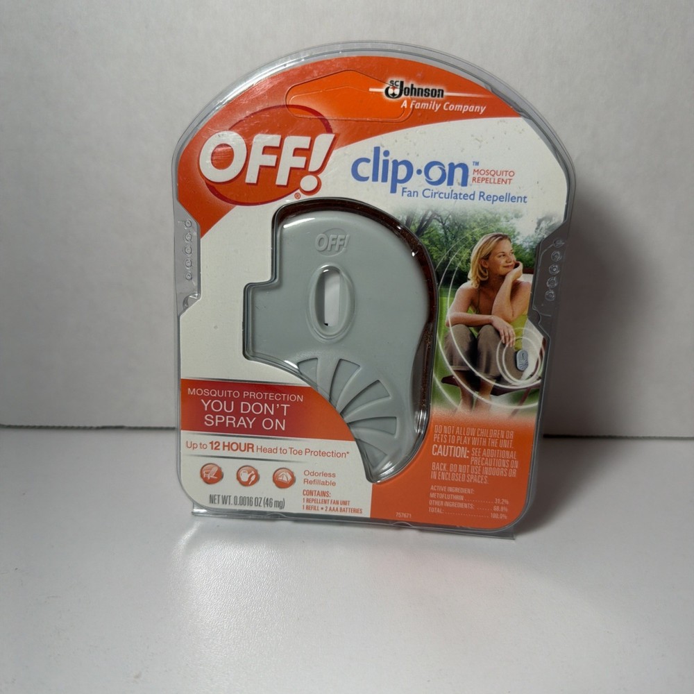 OFF! Clip-On Mosquito Repellent Fan, Battery Operated, Rotating Clip, Outdoor