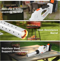 Cordless Fire Starter, 20V Charcoal Starter and Lighter, Chemical Free Heated Ai