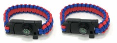 2 set * 5-in-1 Paracord Multi-Functional Braided Survival Bracelet Compass Camp