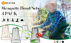 4 Pack Mosquito Bug Net Mesh for Head Mosquito Net Face Fly Netting Hood from In