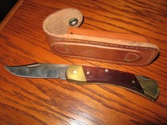 rmk99 Uncle Henry Schrade 8.7″ Folding Knife LB7 USA Wood Handle w/Sheath st135