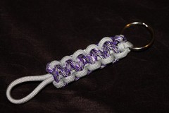 New Paracord Keychain – purple camo, gray #P6