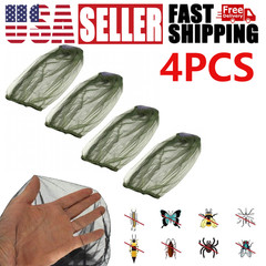 4Pcs Anti-Mosquito Bug Bee Insect Head Net Hat Cap Fishing Hiking Sun Protection