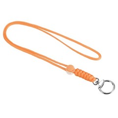 Paracord Lanyard with Round Clasp 19″, Keychain Lanyard Necklace, Orange