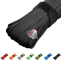 Survival Paracord 550 Fire Paracord Survivor Cord Nlyon Rope 10 100FT Black