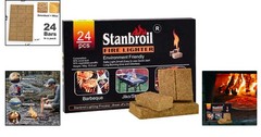 Odorless 24 Pack Fire Starters – Fast Lighting Charcoal for Smokers & Fireplaces