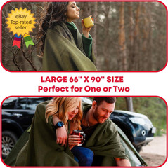 Olive Drab Green Fire Retardant Warm Blanket 66″ X 90″ Style Survival