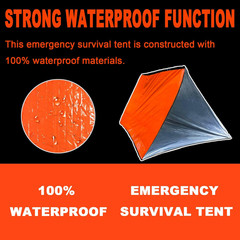1 Survival Tent Kit All Weather Camping Hiking Shelter with Whistle Blanket