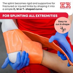 EVER READY FIRST AID UNIVERSAL ALUMINUM SPLINT WATERPROOF ORANGE 4 1/4 X 24″