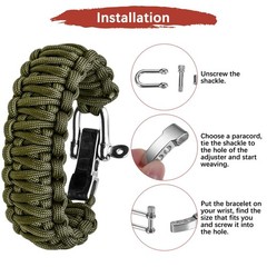Paracord Bracelet Shackle Buckle [10PCS] – Adjustable Metal U Bow Shackle Use…