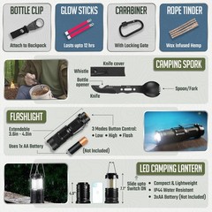 Survival Kit, 250 Pcs, Emergency Gear and Supplies, First Aid, Desert Camo