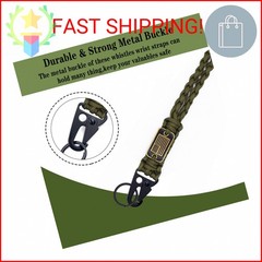 Tragdro 2 Pcs Heavy Duty Braided Paracord Lanyard Keychain with USA Flag, Parach