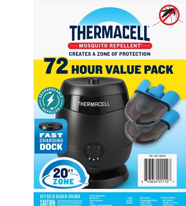 Thermacell E95 Mosquito Repellent FAST-Charging Dock 72 Hour Value Pack