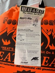 Heat-A-Seat Thermal Seat Pad Orange New With Tags Stadium Camping USA Made