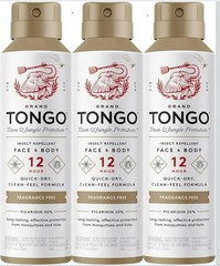 3pk Grand Tongo Fragrance Free Insect Mosquito Repellent Bug Spray DEET Free