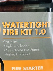 Watertight Fire Starter Kit Outdoors Waterproof Case with Tinder, Rod and Flint