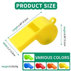 WSYUB 48Pcs Plastic 48pcs whistles, Red, Yellow, Green, Blue, Orange
