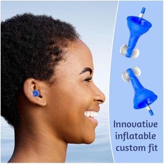 1Pair Inflatable Ear Plugs Reusable Noise-Reducing Earplugs For Sleep Swimming