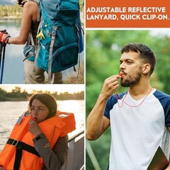 Emergency Whistles Survival, 2PCs Super Loud Double Tube Safety Whistles with