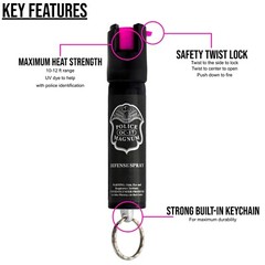2 Police Magnum pepper spray .75oz HP keyring personal safety defense protection