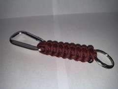 Red/Burgundy Paracord Braided Keychain with Carabiner Clip And Key Ring New
