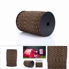 550 Reflective Paracord Parachute Cord Lanyard 9 Strand Core 100m (Black) SOCT