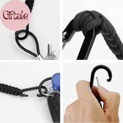 Paracord Keychain Carabiner Clip, D Ring Lanyard Hanger Stroller Hook for Water