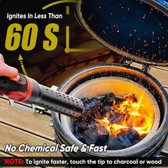 SHALL Electric Charcoal Starter Fire Lighter with Air Blower, 60S 1100F Chem fre