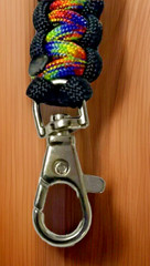Paracord Keychain Rainbow Metal Clip & Ring 550 Cord Handmade USA PRIDE LOT OF 5