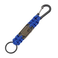 Paracord Keychains, Paracord Keychain with USA Flag, Dark Blue