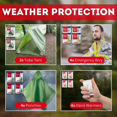 72-Hour 4-Person Emergency Preparedness Survival Kit with Food Supply and Disast
