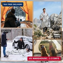 6 Pack Emergency Blankets – Mylar Thermal Space Blankets for Survival and Protec