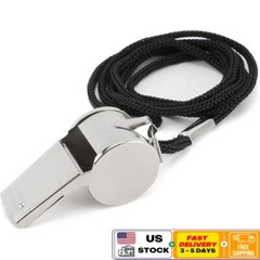 Stainless Steel Whistle W/ Lanyard Coaches Referees Teachers Training Emergency