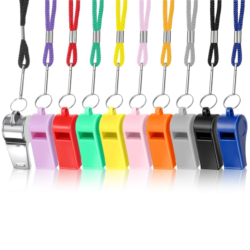 10-Pack Whistle Emergency Set – Lifeguard Whistle, Whistles Bulk for Coaches,…