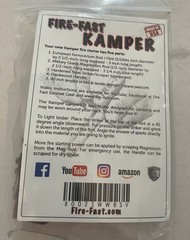 FIRE-FAST KAMPER Magnesium Fire Starter w 3 Dehydrated Survival Food Packets*USA