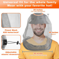 Mosquito Head Net for Insects 2 Pack, Fly & Bug Protection | Ultra Large & Lo…