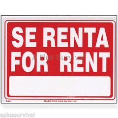 2 Pack – Se Renta For Rent 9″x12″ Caution Safety Sign Home Business Office Yard
