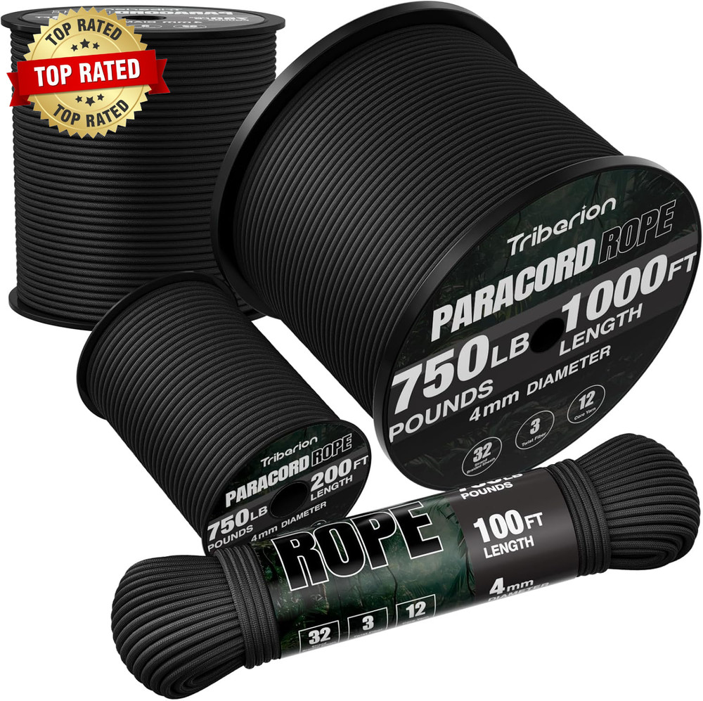 Paracord Rope 750 Lb – 1000Ft / 500Ft / 200Ft / 100Ft 5/32″ Parachute Cord 4MM 1