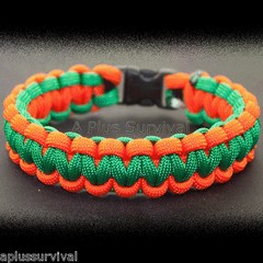 Neon Orange & Kelly Green – Paracord Rope Survival Bracelet – Made in the USA