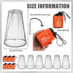 6 Pack Mosquito Head Net Mesh for Hiking & Outdoors Bug Face Netting Over Hat…