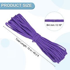 Reflective Fluorescent Paracord Rope 4mm 49 ft for Camping (Purple)