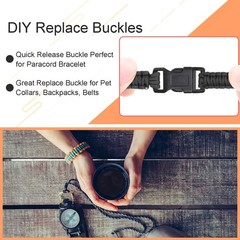 60 Pack 1/2″ Paracord Buckles Clips, Curved Paracord Bracelets Buckle, Plastic S