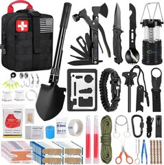 142PCS Survival First Aid Kit Outdoor Camping Hiking Tactical Emergency Gear