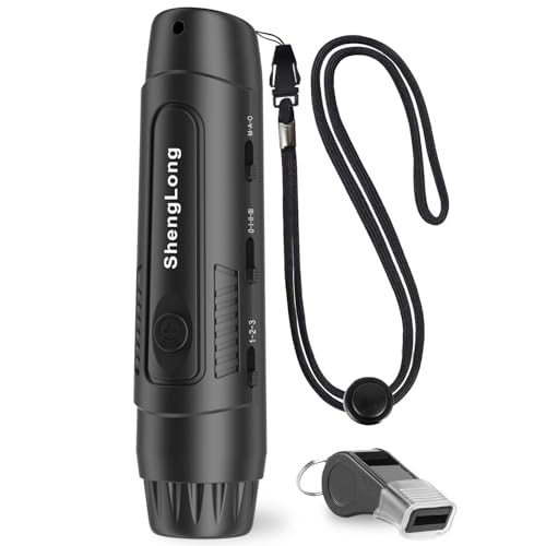 Shenglong Electronic Whistle with 3 Tones & 3 High Black Combo(No Batteries)