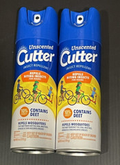 2 Pack: Unscented Cutter Insect Repellent, Aerosol Spray, 6 oz ea 10C