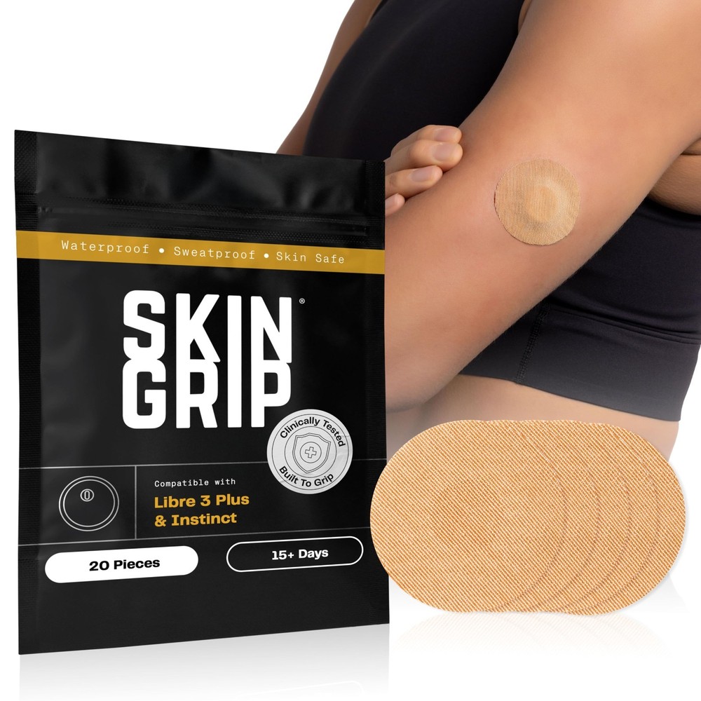Waterproof Sweatproof Adhesive Patches for Freestyle Libre 3 – 20 Pack, Tan, CGM