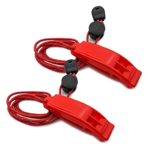 Emergency Whistles Survival, 2PCs Super Loud Double Tube Safety Whistles with