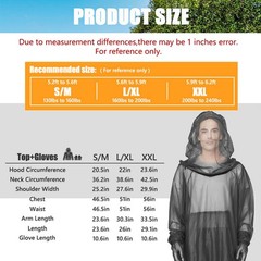 Unisex Outdoor Mosquito Jacket with Hood & Mitts Breathable Bug-Proof Mesh Net