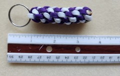 Paracord Keychain White/Purple