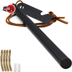 2-Pack Ferro Rod Fire Starter Kit w/6-in-1 Tool & Tinder – Survival Camping